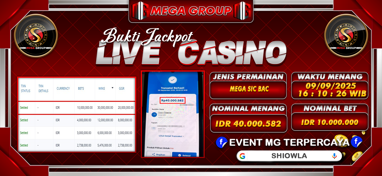 Bukti JP situs Shiowla hari Selasa, 09 September 2025