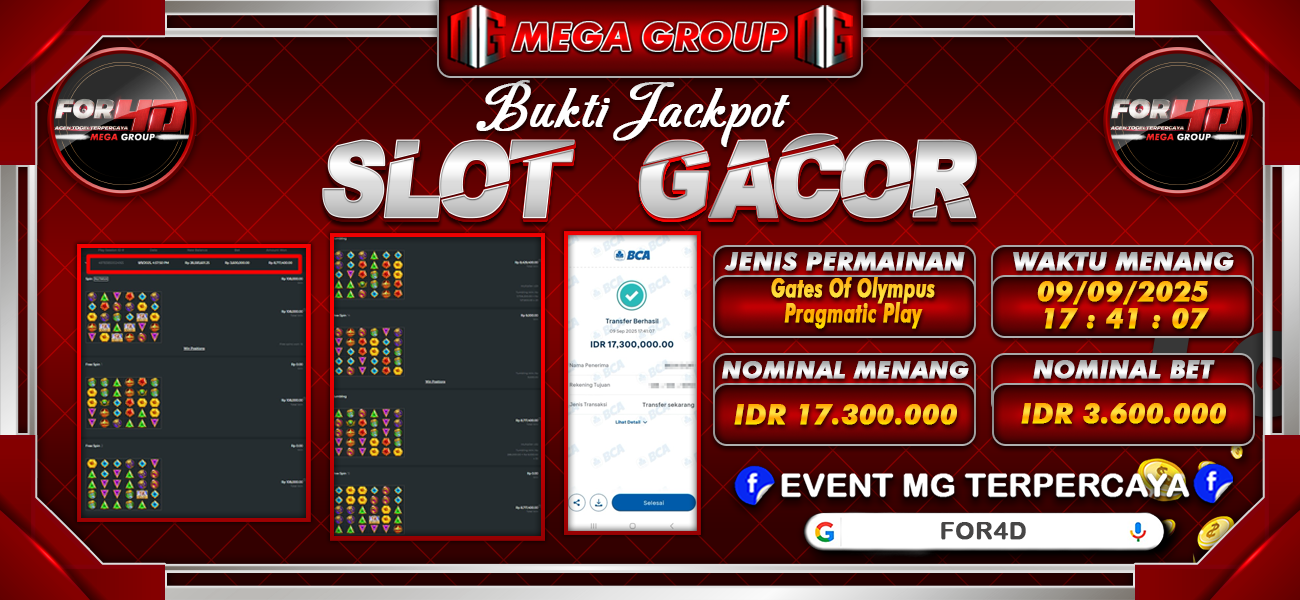 Bukti JP situs For4D hari Selasa, 09 September 2025