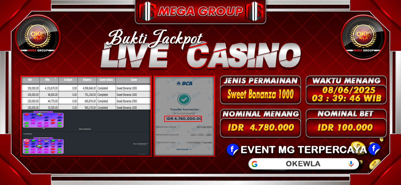 Bukti JP situs Okewla hari Minggu, 08 Juni 2025