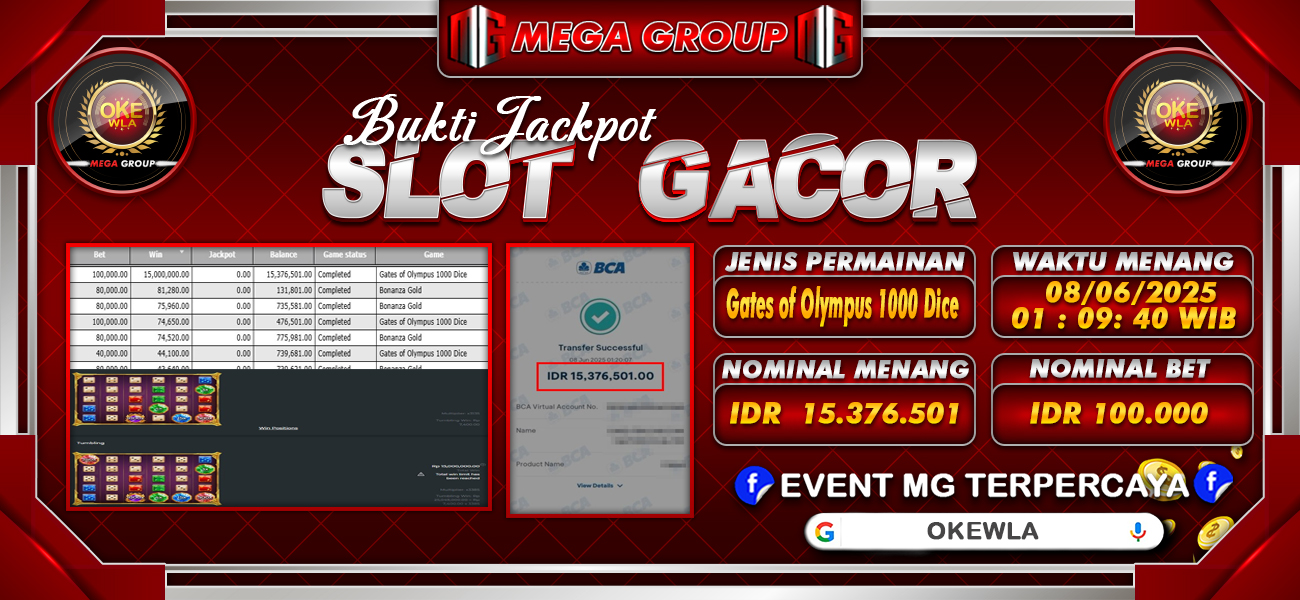 Bukti JP situs Okewla hari Minggu, 08 Juni 2025