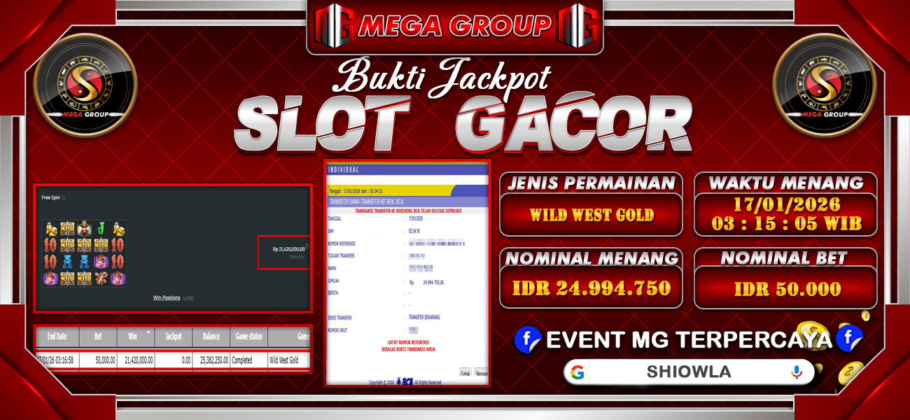 Bukti JP situs Shiowla hari Sabtu, 17 Januari 2026