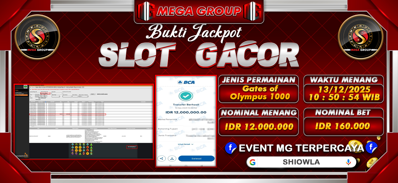 Bukti JP situs Shiowla hari Sabtu, 13 Desember 2025