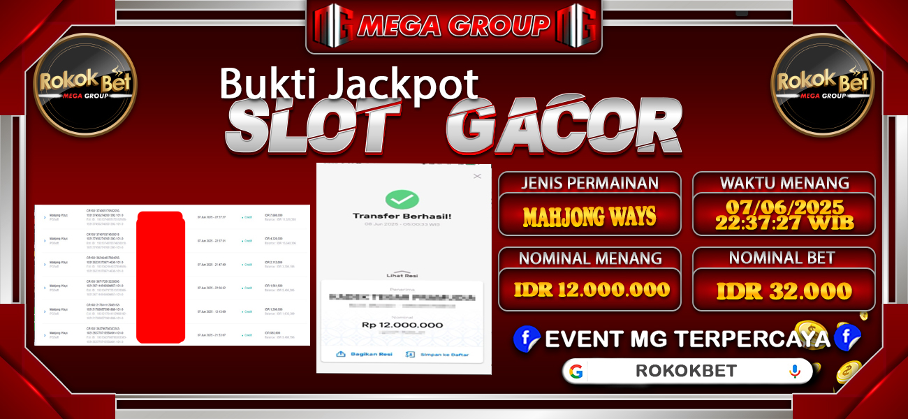 Bukti JP situs Rokokbet hari Sabtu, 07 Juni 2025