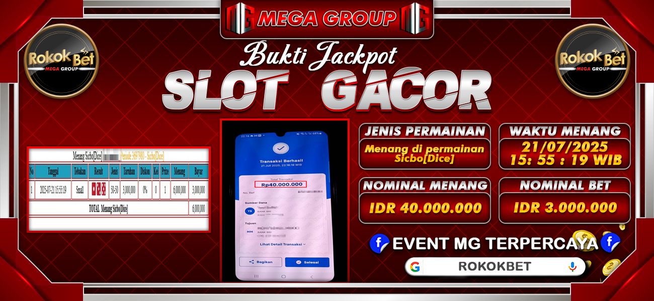 Bukti JP situs Rokokbet hari Selasa, 22 Juli 2025
