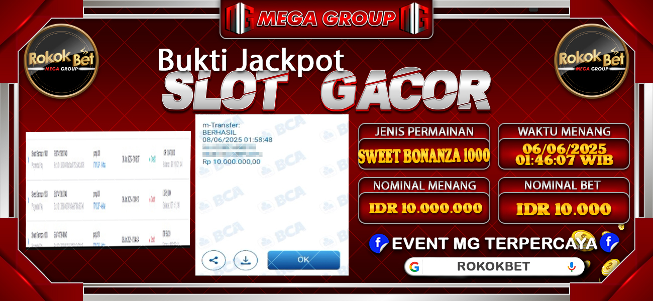 Bukti JP situs Rokokbet hari Jumat, 06 Juni 2025