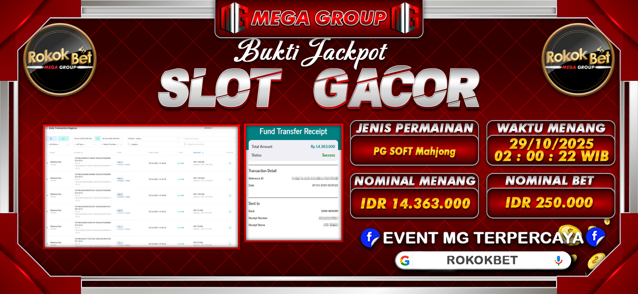 Bukti JP situs Rokokbet hari Rabu, 29 Oktober 2025