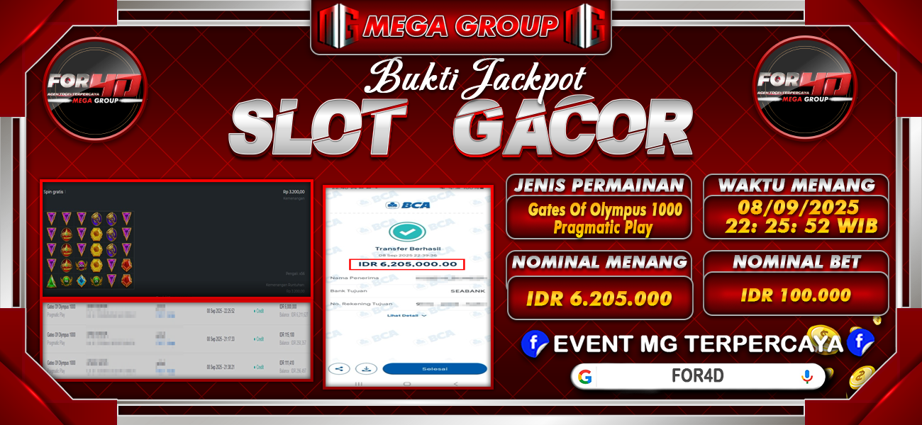 Bukti JP situs For4D hari Selasa, 09 September 2025