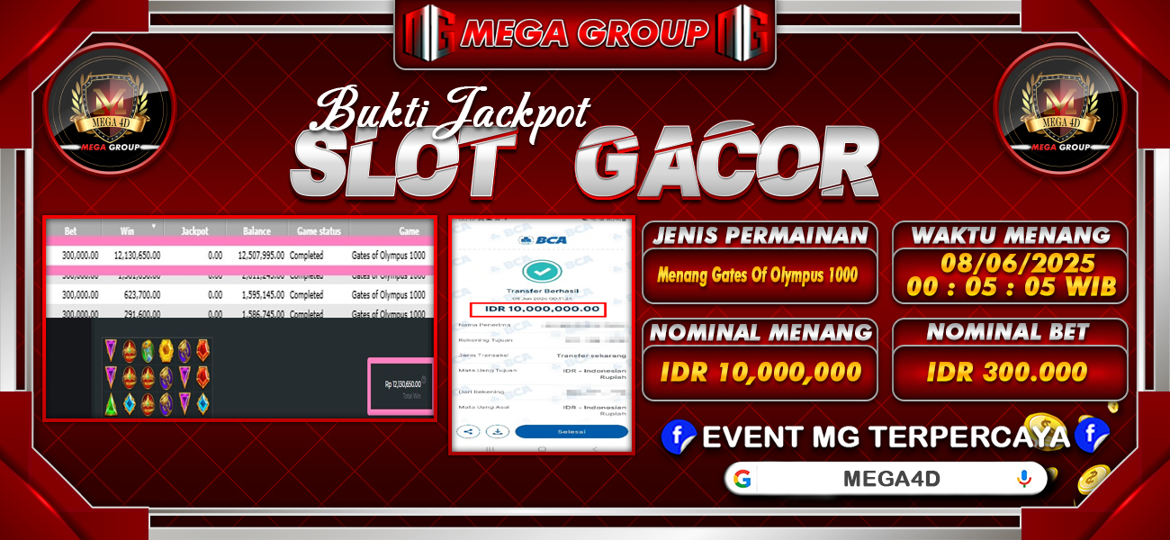 Bukti JP situs Mega4D hari Sabtu, 07 Juni 2025